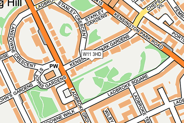 W11 3HD map - OS OpenMap – Local (Ordnance Survey)