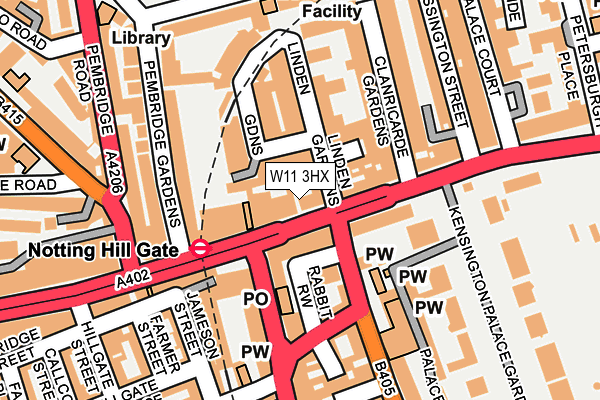 W11 3HX map - OS OpenMap – Local (Ordnance Survey)