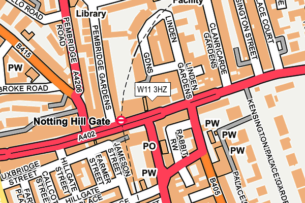 W11 3HZ map - OS OpenMap – Local (Ordnance Survey)