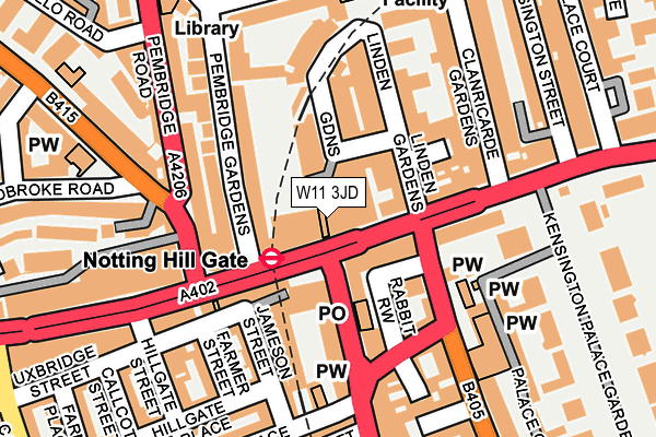 W11 3JD map - OS OpenMap – Local (Ordnance Survey)