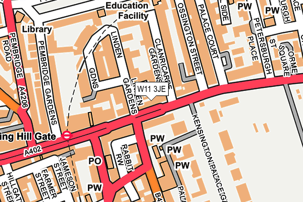 W11 3JE map - OS OpenMap – Local (Ordnance Survey)
