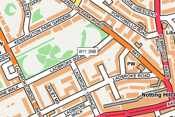 W11 3NB map - OS OpenMap – Local (Ordnance Survey)