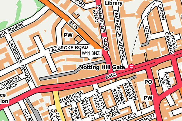 W11 3NZ map - OS OpenMap – Local (Ordnance Survey)