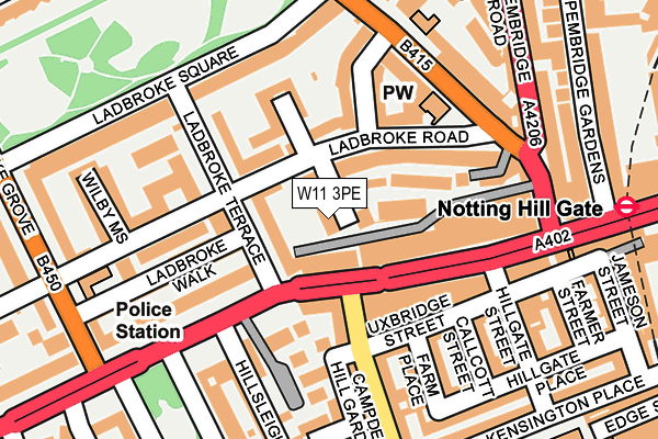 W11 3PE map - OS OpenMap – Local (Ordnance Survey)