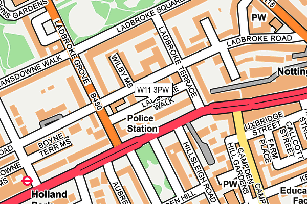 W11 3PW map - OS OpenMap – Local (Ordnance Survey)