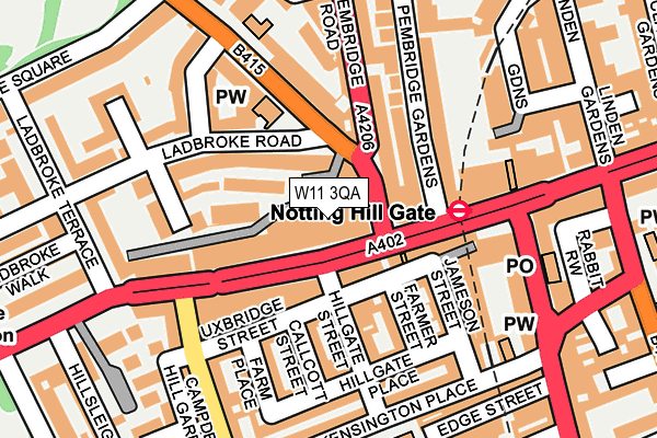 W11 3QA map - OS OpenMap – Local (Ordnance Survey)