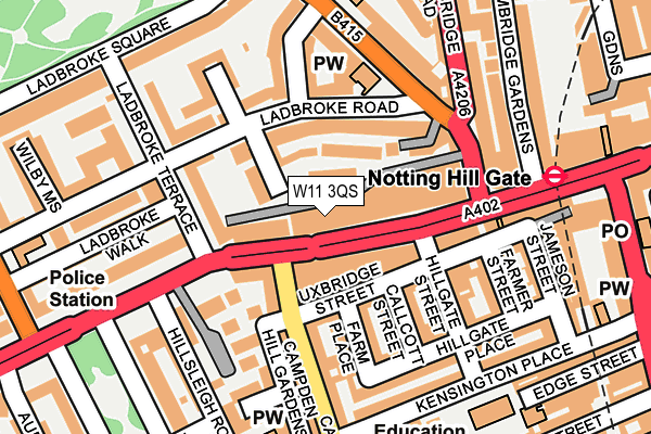 W11 3QS map - OS OpenMap – Local (Ordnance Survey)