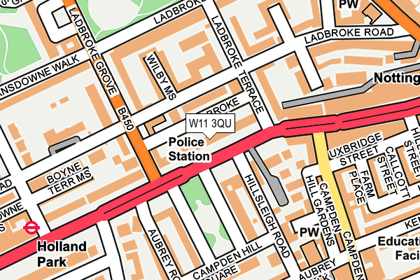 W11 3QU map - OS OpenMap – Local (Ordnance Survey)