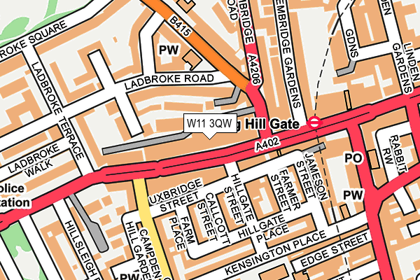 W11 3QW map - OS OpenMap – Local (Ordnance Survey)