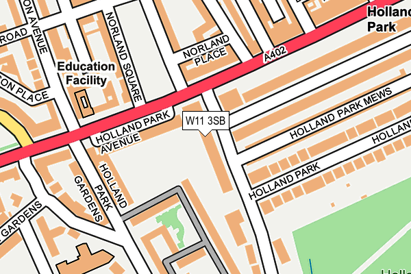 W11 3SB map - OS OpenMap – Local (Ordnance Survey)