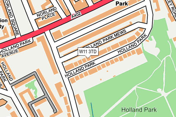 W11 3TD map - OS OpenMap – Local (Ordnance Survey)