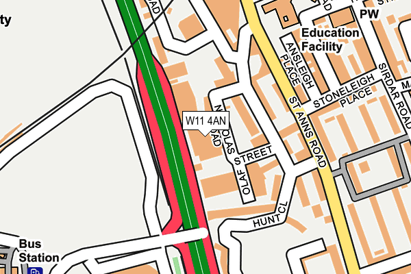 W11 4AN map - OS OpenMap – Local (Ordnance Survey)