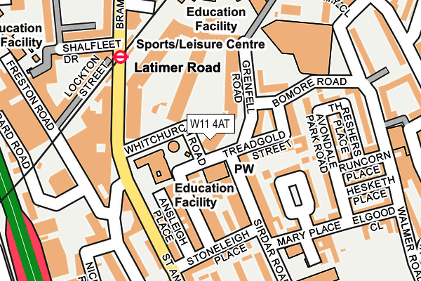 W11 4AT map - OS OpenMap – Local (Ordnance Survey)