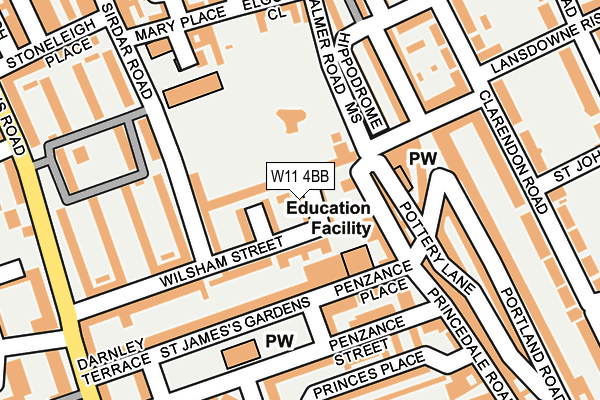 W11 4BB map - OS OpenMap – Local (Ordnance Survey)