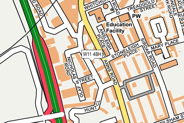 W11 4BH map - OS OpenMap – Local (Ordnance Survey)