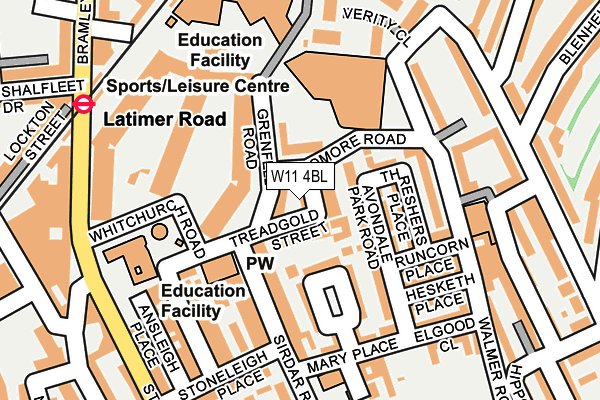 W11 4BL map - OS OpenMap – Local (Ordnance Survey)