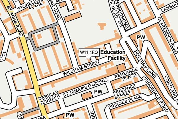 W11 4BQ map - OS OpenMap – Local (Ordnance Survey)