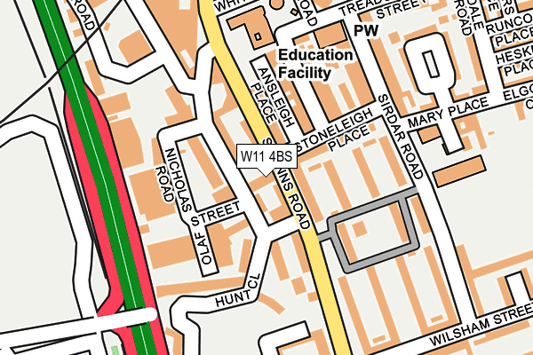 W11 4BS map - OS OpenMap – Local (Ordnance Survey)
