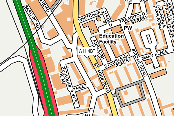 W11 4BT map - OS OpenMap – Local (Ordnance Survey)
