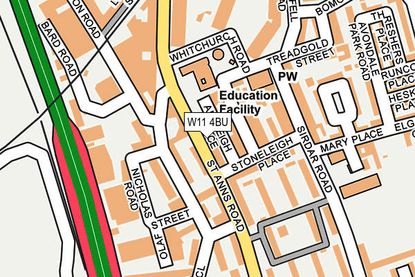 W11 4BU map - OS OpenMap – Local (Ordnance Survey)