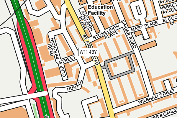 W11 4BY map - OS OpenMap – Local (Ordnance Survey)