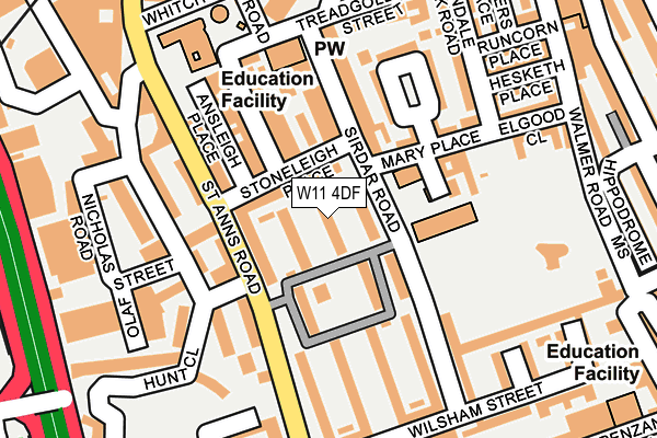 W11 4DF map - OS OpenMap – Local (Ordnance Survey)
