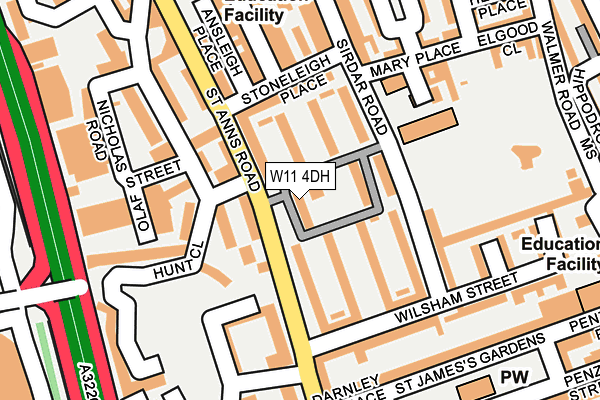 W11 4DH map - OS OpenMap – Local (Ordnance Survey)