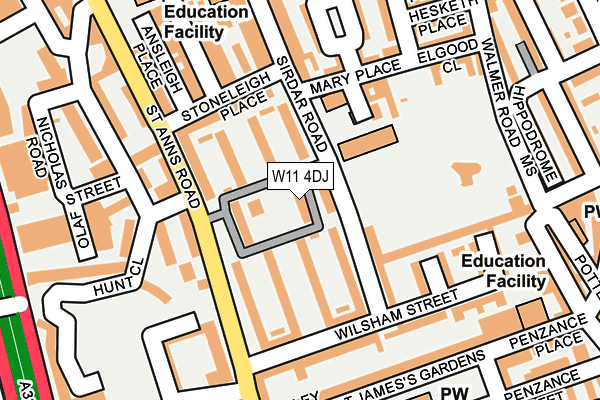 W11 4DJ map - OS OpenMap – Local (Ordnance Survey)