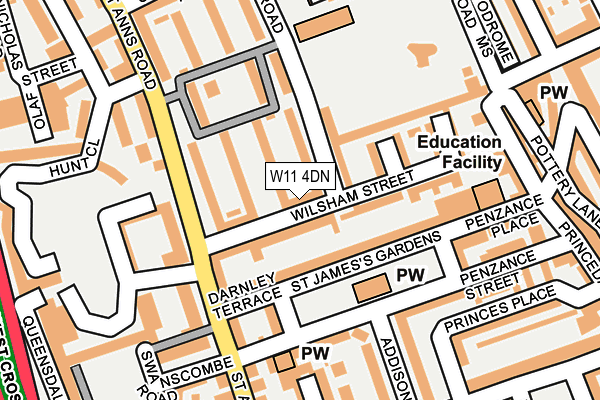 W11 4DN map - OS OpenMap – Local (Ordnance Survey)