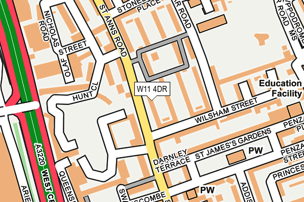 W11 4DR map - OS OpenMap – Local (Ordnance Survey)
