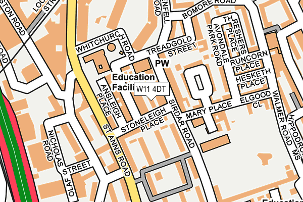 W11 4DT map - OS OpenMap – Local (Ordnance Survey)