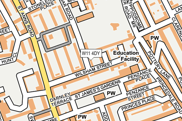 W11 4DY map - OS OpenMap – Local (Ordnance Survey)