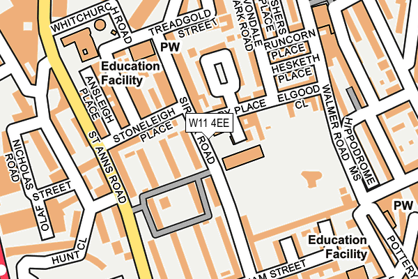 W11 4EE map - OS OpenMap – Local (Ordnance Survey)