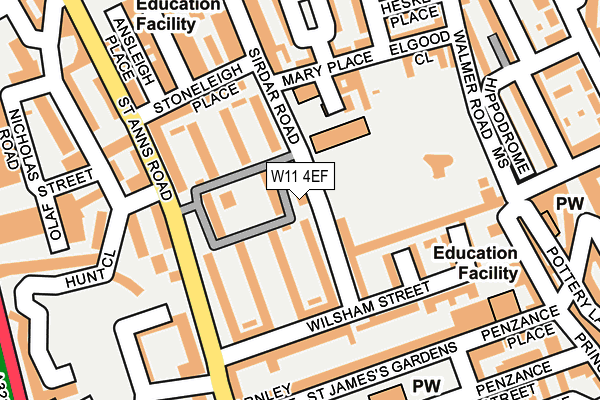 W11 4EF map - OS OpenMap – Local (Ordnance Survey)