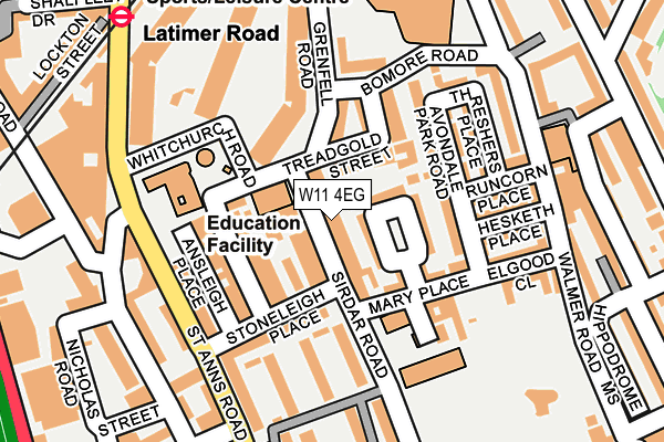 W11 4EG map - OS OpenMap – Local (Ordnance Survey)