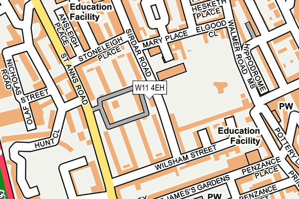 W11 4EH map - OS OpenMap – Local (Ordnance Survey)