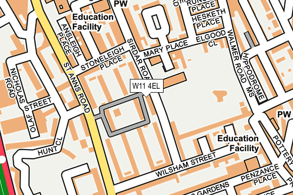 W11 4EL map - OS OpenMap – Local (Ordnance Survey)