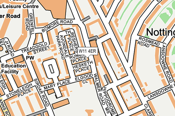W11 4ER map - OS OpenMap – Local (Ordnance Survey)