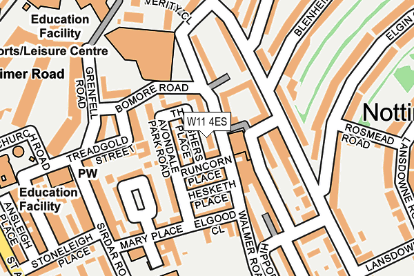 W11 4ES map - OS OpenMap – Local (Ordnance Survey)