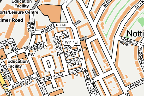 W11 4ET map - OS OpenMap – Local (Ordnance Survey)