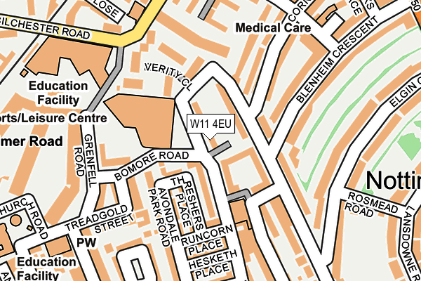 W11 4EU map - OS OpenMap – Local (Ordnance Survey)
