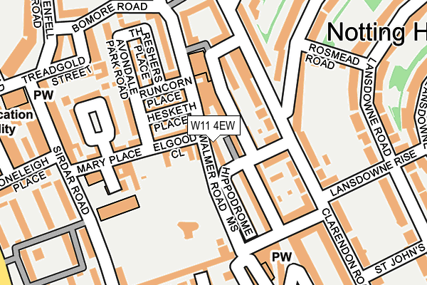 W11 4EW map - OS OpenMap – Local (Ordnance Survey)
