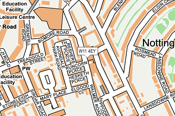 W11 4EY map - OS OpenMap – Local (Ordnance Survey)