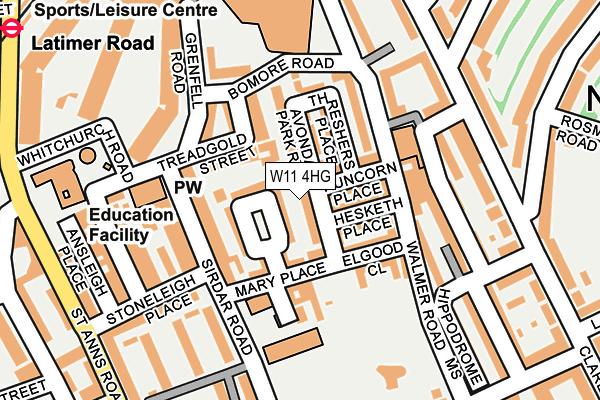 W11 4HG map - OS OpenMap – Local (Ordnance Survey)