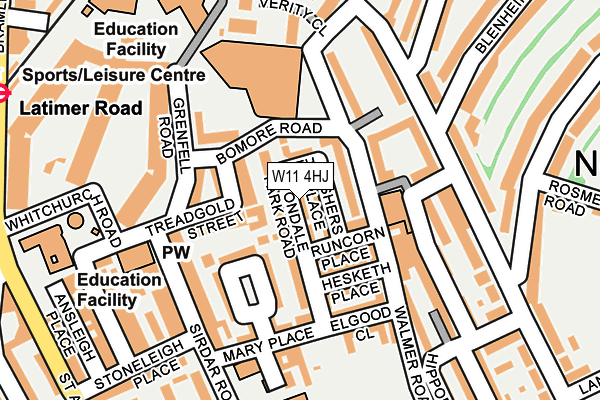 W11 4HJ map - OS OpenMap – Local (Ordnance Survey)