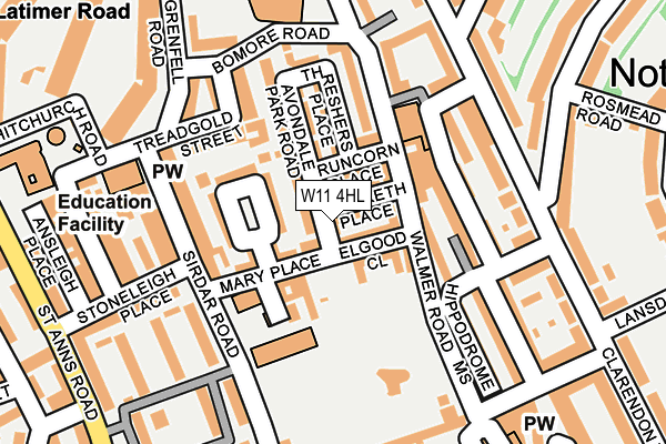 W11 4HL map - OS OpenMap – Local (Ordnance Survey)