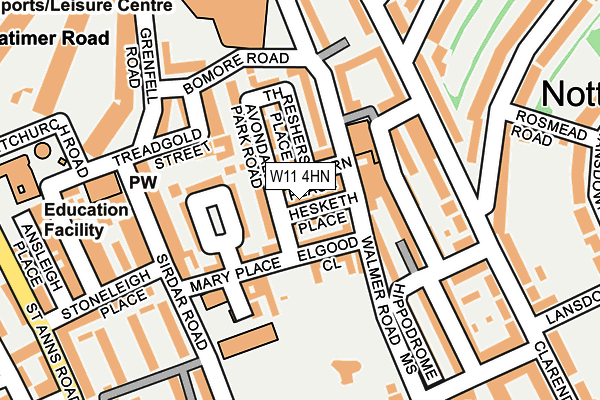 W11 4HN map - OS OpenMap – Local (Ordnance Survey)