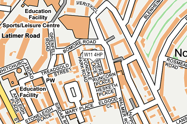 W11 4HP map - OS OpenMap – Local (Ordnance Survey)