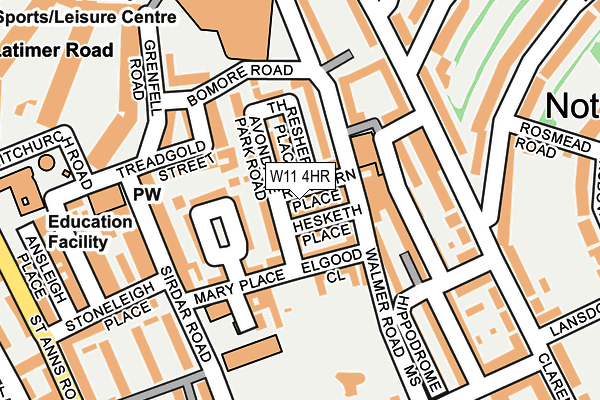 W11 4HR map - OS OpenMap – Local (Ordnance Survey)