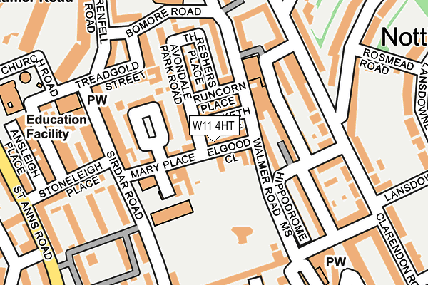 W11 4HT map - OS OpenMap – Local (Ordnance Survey)